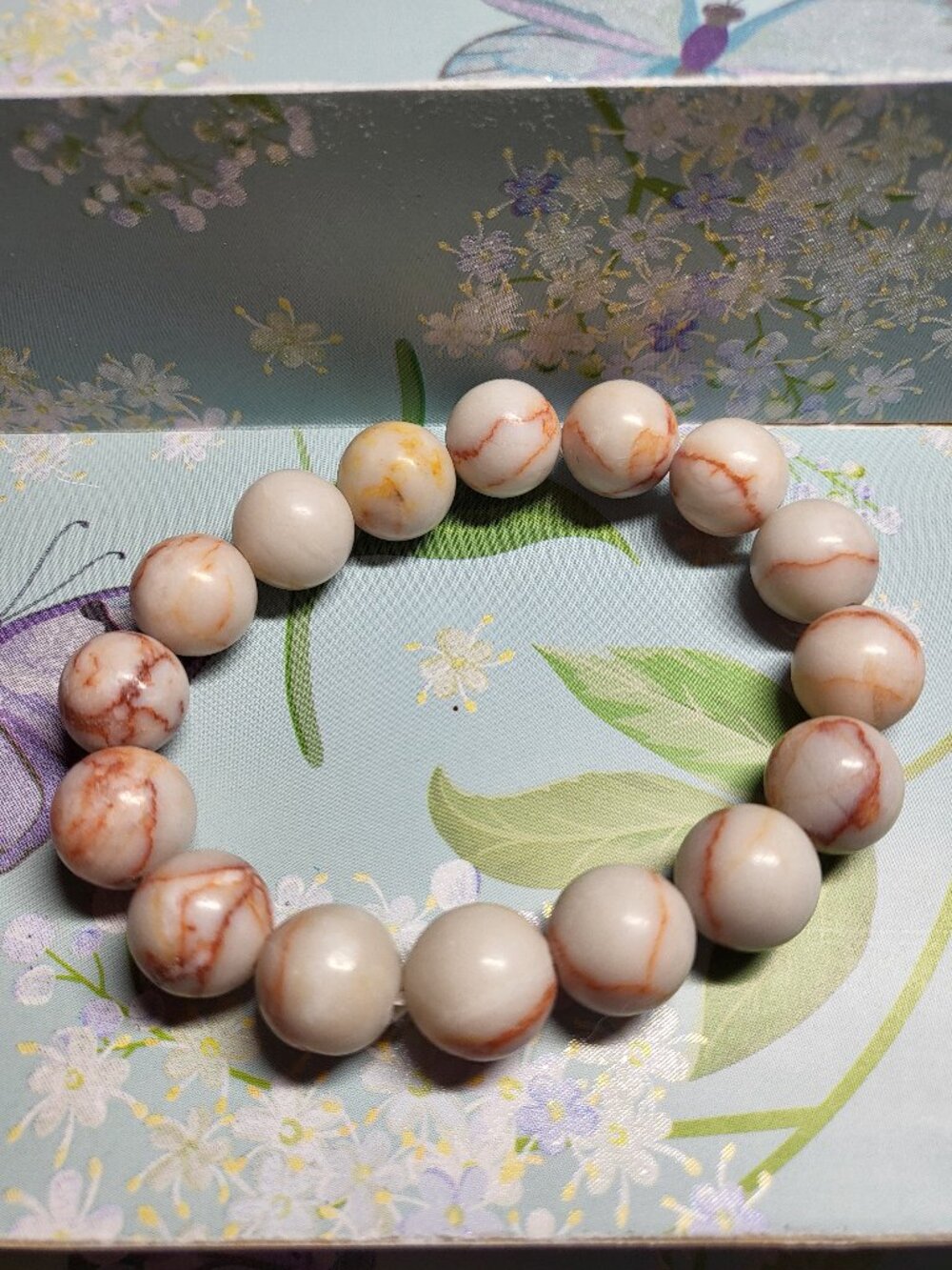 Red Picasso Jasper Beaded Stretch Bracelet